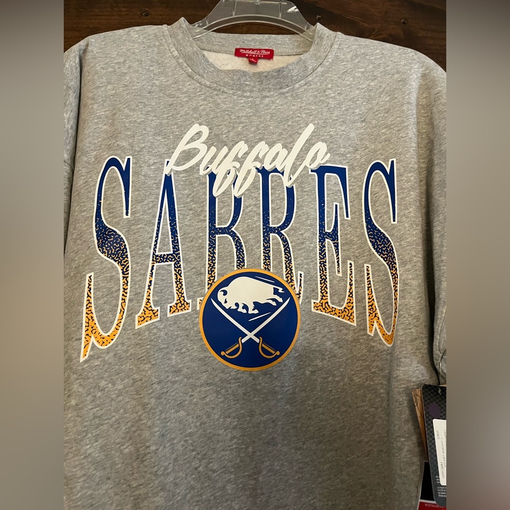 Mitchell & Ness Buffalo Sabres Gray Crewneck Sweater - Picture 5 of 6